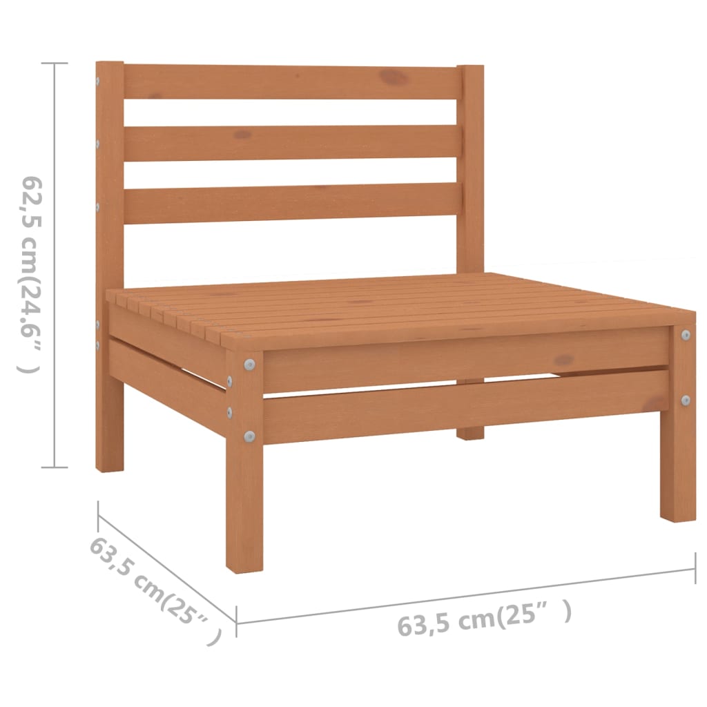 Σαλόνι Κήπου Σετ 9 Τεμαχίων Καφέ Μελί από Μασίφ Ξύλο Πεύκου