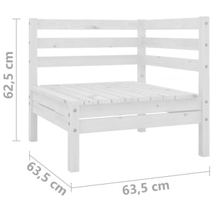 Σαλόνι Κήπου Σετ 11 Τεμαχίων Λευκό από Μασίφ Ξύλο Πεύκου