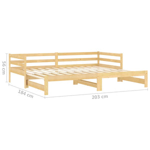Καναπές Κρεβάτι Συρόμενος 2x(90x200) εκ. από Μασίφ Ξύλο Πεύκου - PAKOBAZAAR