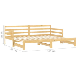 Καναπές Κρεβάτι Συρόμενος 2x(90x200) εκ. από Μασίφ Ξύλο Πεύκου - Pakobazaar