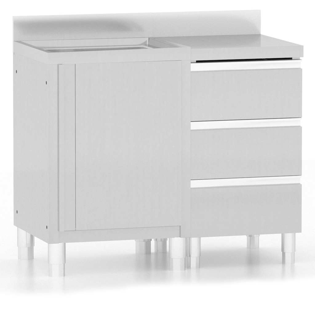 Επαγγελματικά Ντουλάπια Κουζίνας 2 τεμ. από Ανοξείδωτο Ατσάλι - Pakobazaar