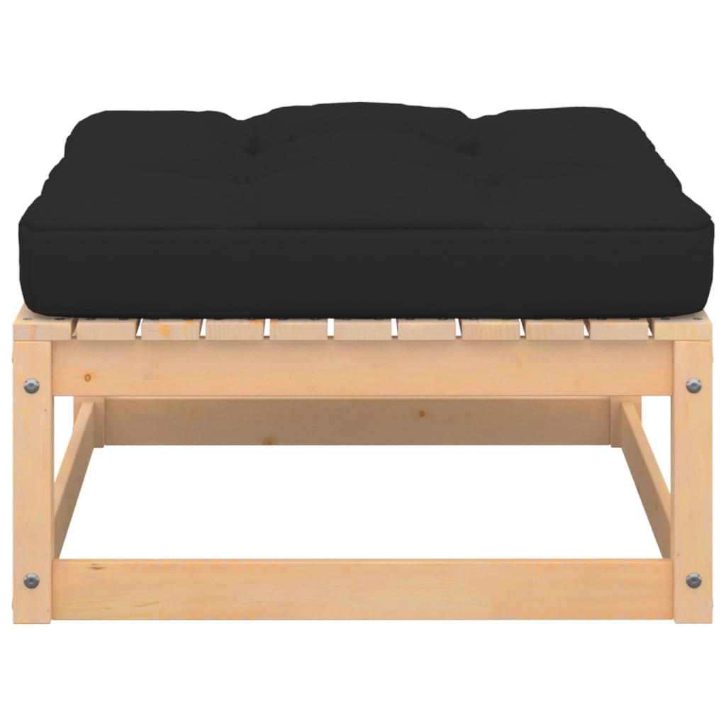 Υποπόδια Κήπου 2 τεμ. από Μασίφ Ξύλο Πεύκου με Μαξιλάρια - PAKOBAZAAR