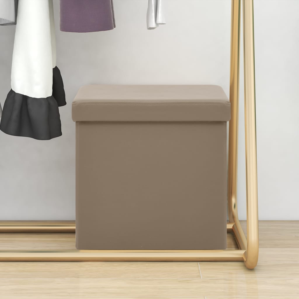 Σκαμπό Αποθήκευσης Πτυσσόμενο Καπουτσίνο από PVC