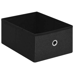 Πτυσσόμενος Πάγκος Αποθήκευσης Μαύρος 76x38x38 εκ. Συνθ. Λινό
