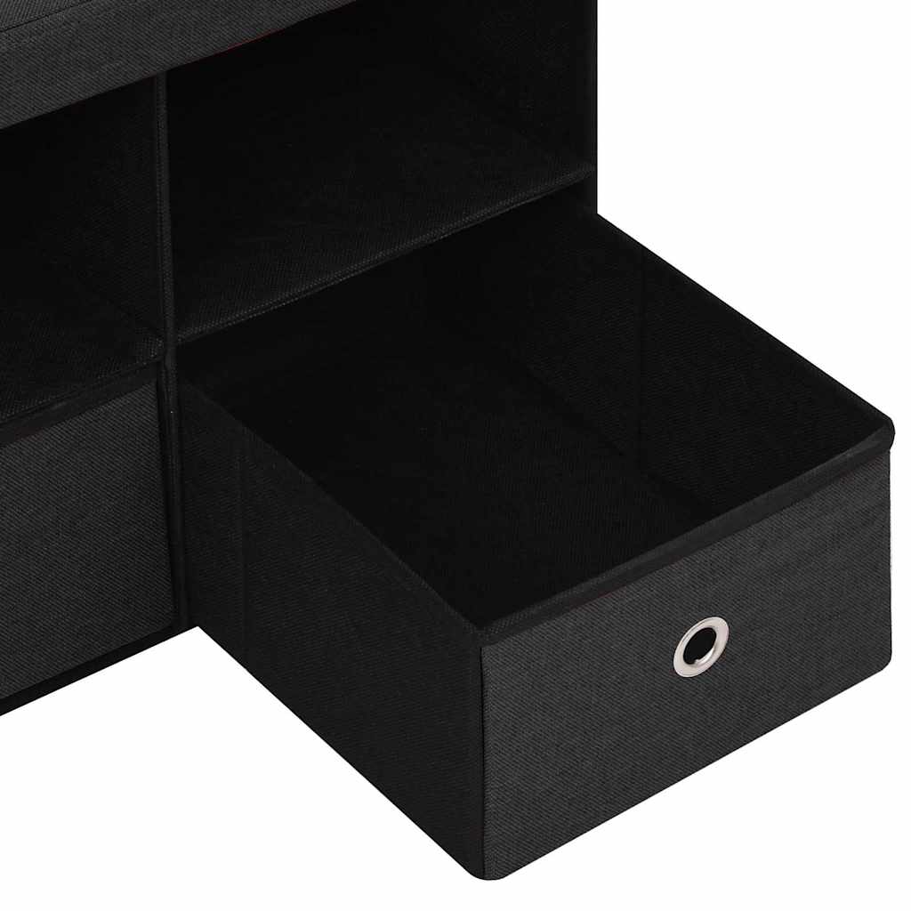 Πτυσσόμενος Πάγκος Αποθήκευσης Μαύρος 76x38x38 εκ. Συνθ. Λινό