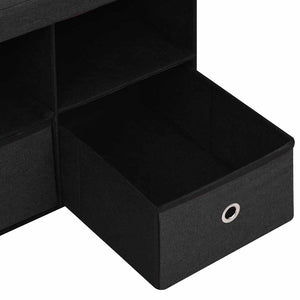 Πτυσσόμενος Πάγκος Αποθήκευσης Μαύρος 76x38x38 εκ. Συνθ. Λινό