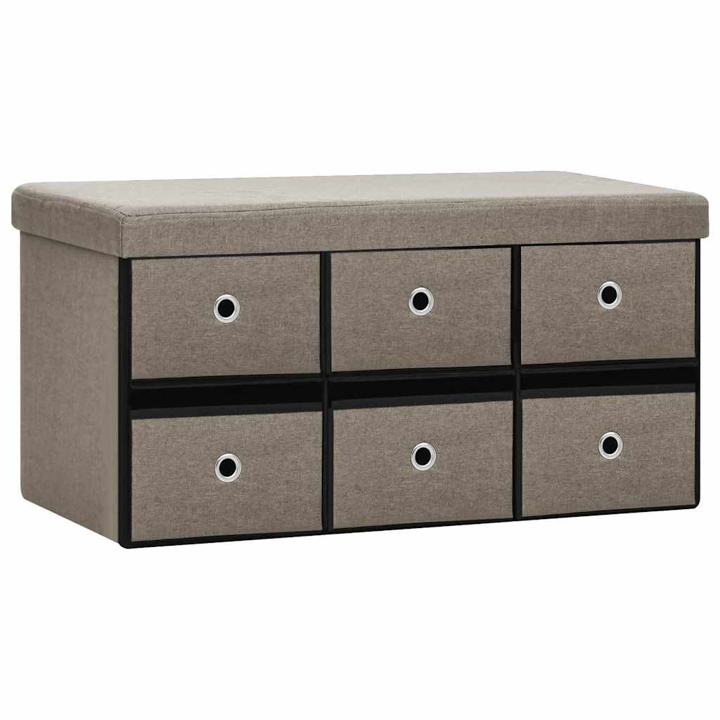 Πάγκος Αποθήκευσης Πτυσσόμενος Taupe 76x38x38 εκ Συνθετικό Λινό