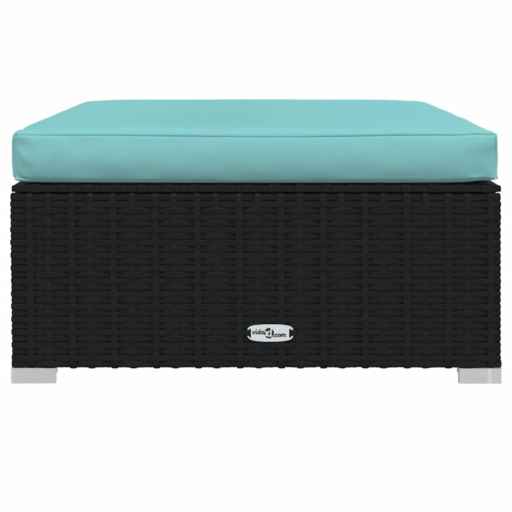 Σαλόνι Κήπου Σετ 4 Τεμαχίων Μαύρο Συνθετικό Ρατάν με Μαξιλάρια