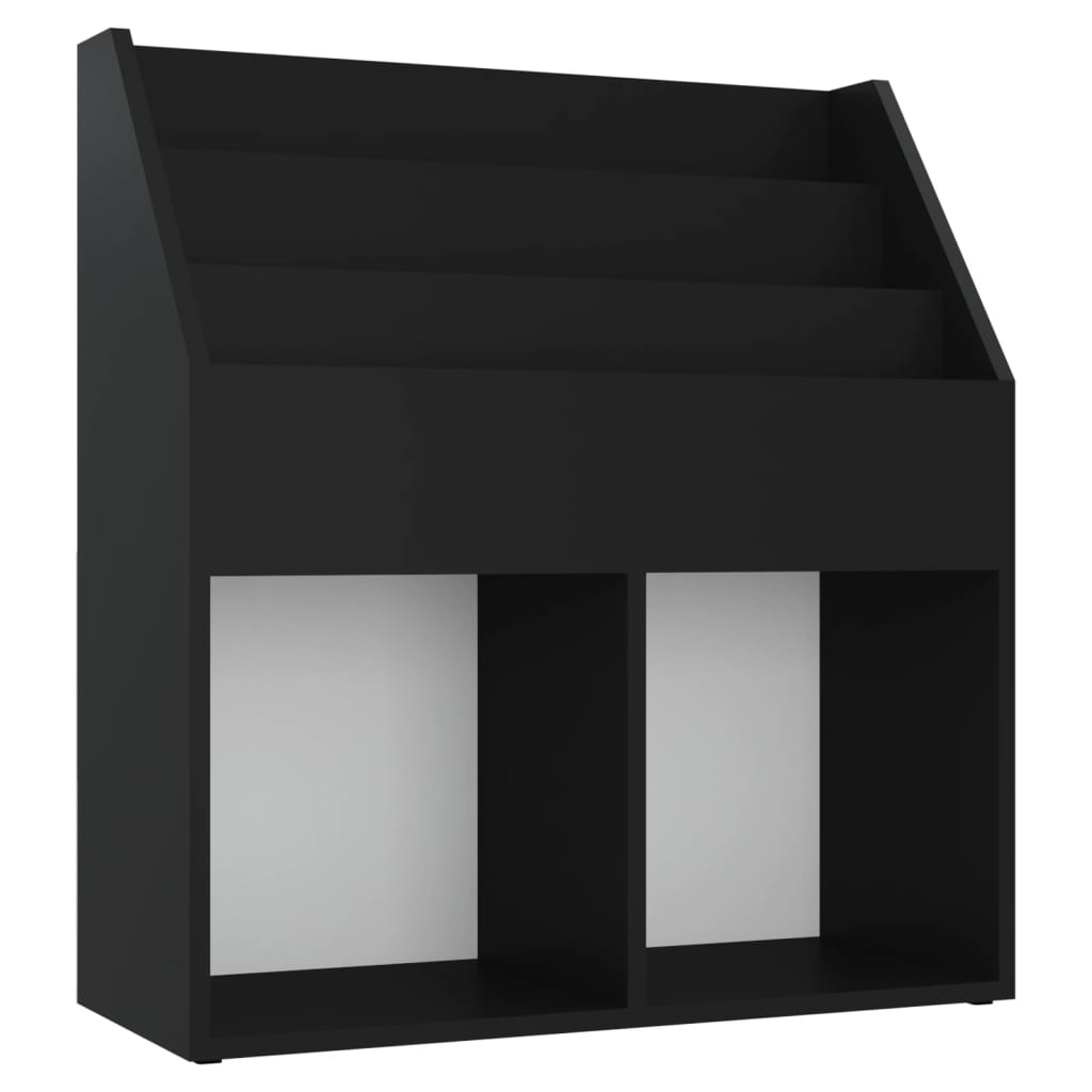 Παιδική Ραφιέρα Περιοδικών Μαύρη 71x30x78,5 εκ. από Μοριοσανίδα