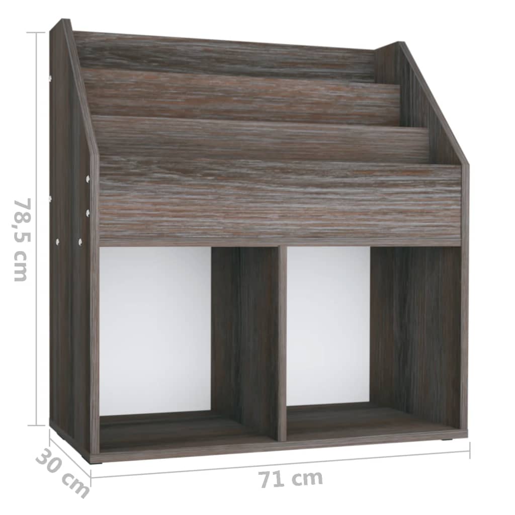 Παιδική Ραφιέρα Περ. Γκρι/Sonoma Δρυς 71x30x78,5 εκ Επεξ. Ξύλο