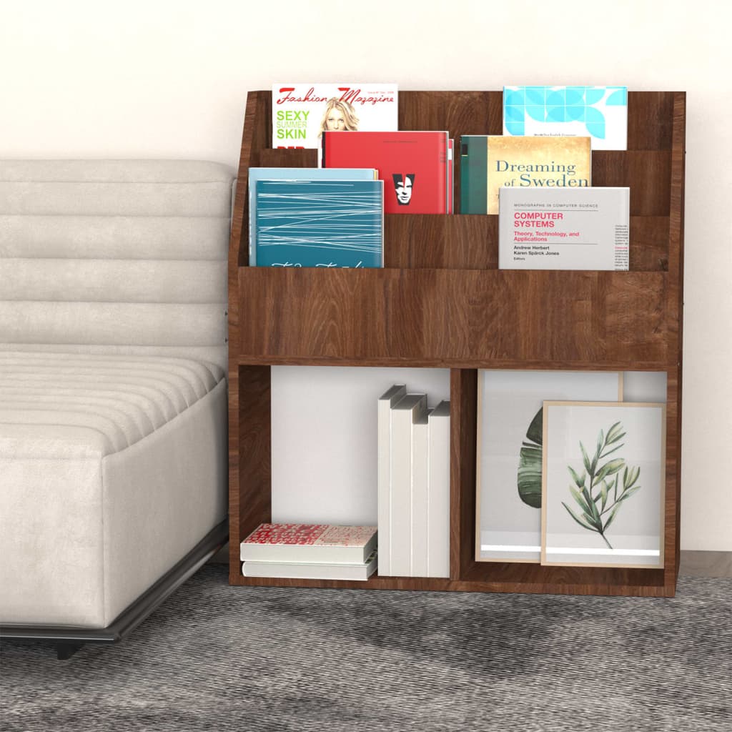 Παιδικό Ράφι Περιοδικών Καφέ Δρυς 71x30x78,5 εκ. Επεξεργ. ξύλο