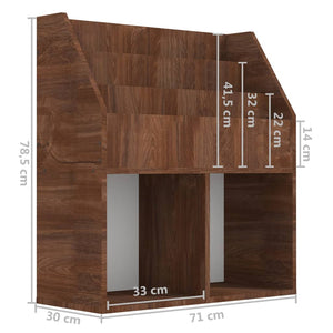 Παιδικό Ράφι Περιοδικών Καφέ Δρυς 71x30x78,5 εκ. Επεξεργ. ξύλο