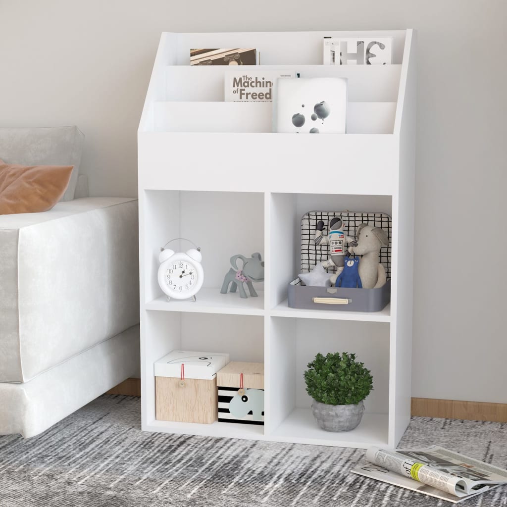Παιδική Ραφιέρα Περιοδικών Λευκή 71x30x114 εκ. από Μοριοσανίδα - Pakobazaar