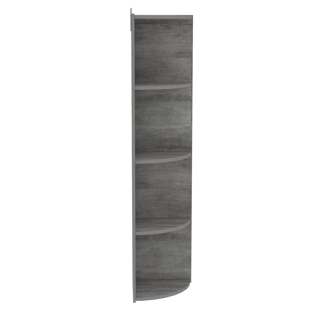 Γωνιακή Ραφιέρα Γκρι Σκυροδέματος 40x41,5x180 εκ. Μοριοσανίδα