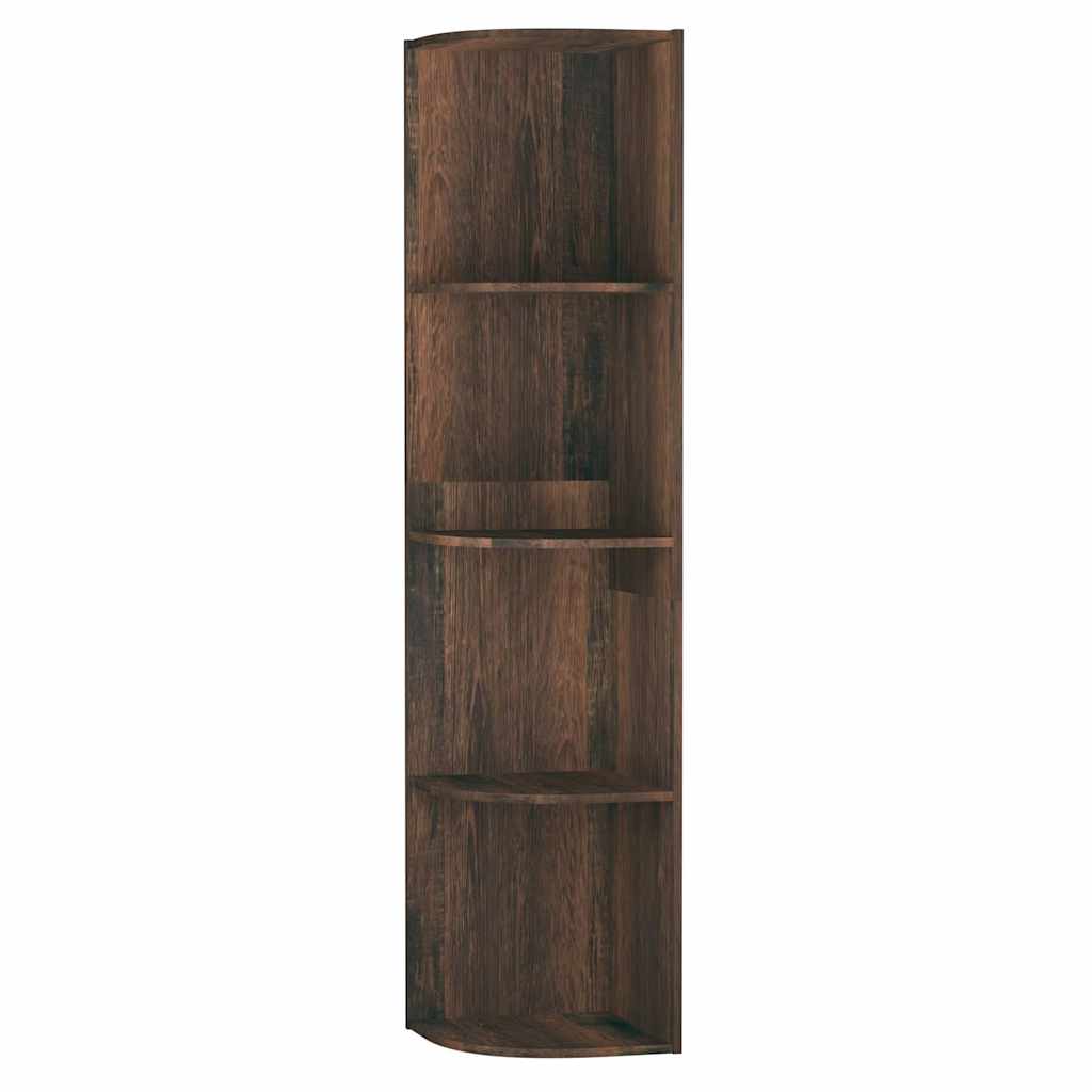 Γωνιακή Ραφιέρα Καπνιστή Δρυς 40x41,5x180 εκ. από Μοριοσανίδα