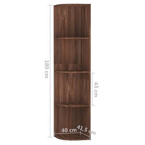 Γωνιακή Ραφιέρα Καφέ Δρυς 40 x 41,5 x 180 εκ. από Μοριοσανίδα