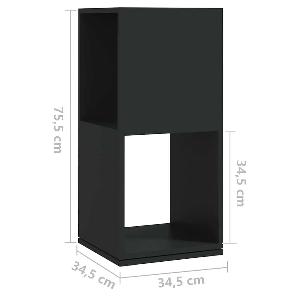 Ντουλάπι Περιστρεφόμενο Μαύρο 34,5x34,5x75,5 εκ. Επεξ. Ξύλο