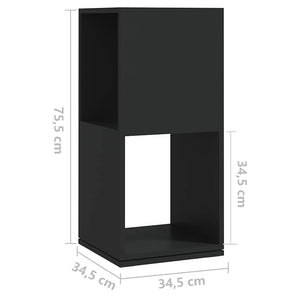 Ντουλάπι Περιστρεφόμενο Μαύρο 34,5x34,5x75,5 εκ. Επεξ. Ξύλο