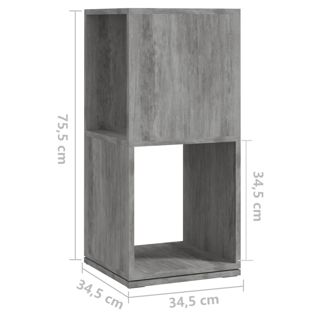 Ντουλάπι Περιστρ. Γκρι Σκυρ. 34,5x34,5x75,5 εκ. Επεξ. Ξύλο