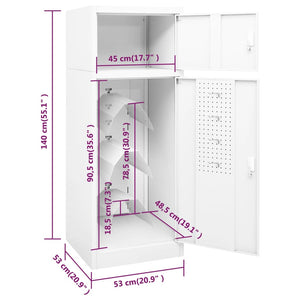 Ντουλάπα για Σέλα Λευκό 53 x 53 x 140 εκ. Ατσάλινο - Pakobazaar