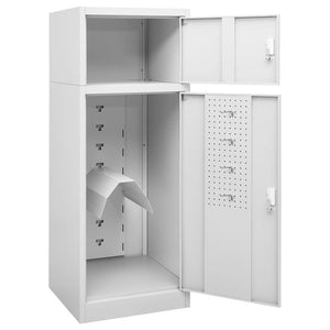 Ντουλάπα για Σέλα Ανοιχτό Γκρι 53 x 53 x 140 εκ. Ατσάλινη