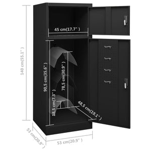 Ντουλάπα για Σέλα Μαύρη 53 x 53 x 140 εκ. Ατσάλινη
