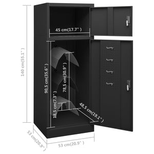 Ντουλάπα για Σέλα Ανθρακί 53 x 53 x 140 εκ. Ατσάλινη