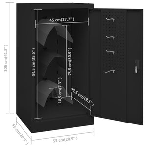 Ντουλάπα για Σέλα Μαύρη 53 x 53 x 105 εκ. Ατσάλινη
