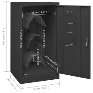 Ντουλάπα για Σέλα Ανθρακί 53 x 53 x 105 εκ. Ατσάλινη - Pakobazaar