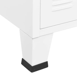 Μπουφές Βιομηχανικό Στιλ Λευκός 105x35x62 εκ. Μέταλλο / Γυαλί