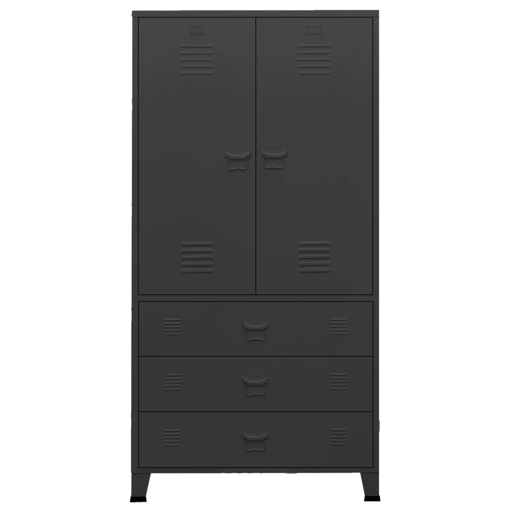 Ντουλάπα Βιομηχανική Μαύρη 90 x 50 x 180 εκ. Μεταλλική - Pakobazaar