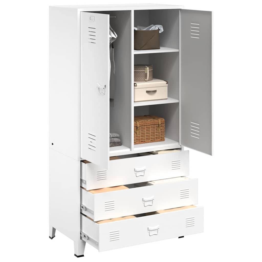 Ντουλάπα Βιομηχανική Λευκή 90 x 50 x 180 εκ. Μεταλλική - Pakobazaar