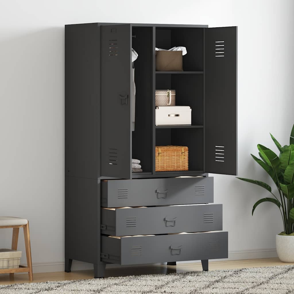 Ντουλάπα Βιομηχανική Ανθρακί 90 x 50 x 180 εκ. Μεταλλική - Pakobazaar