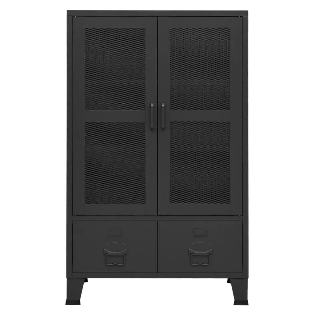 Αρχειοθήκη Βιομηχανικού Στιλ Μαύρη 70 x 40 x 115 εκ. Ατσάλινη