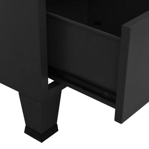 Αρχειοθήκη Βιομηχανικού Στιλ Μαύρη 70 x 40 x 115 εκ. Ατσάλινη
