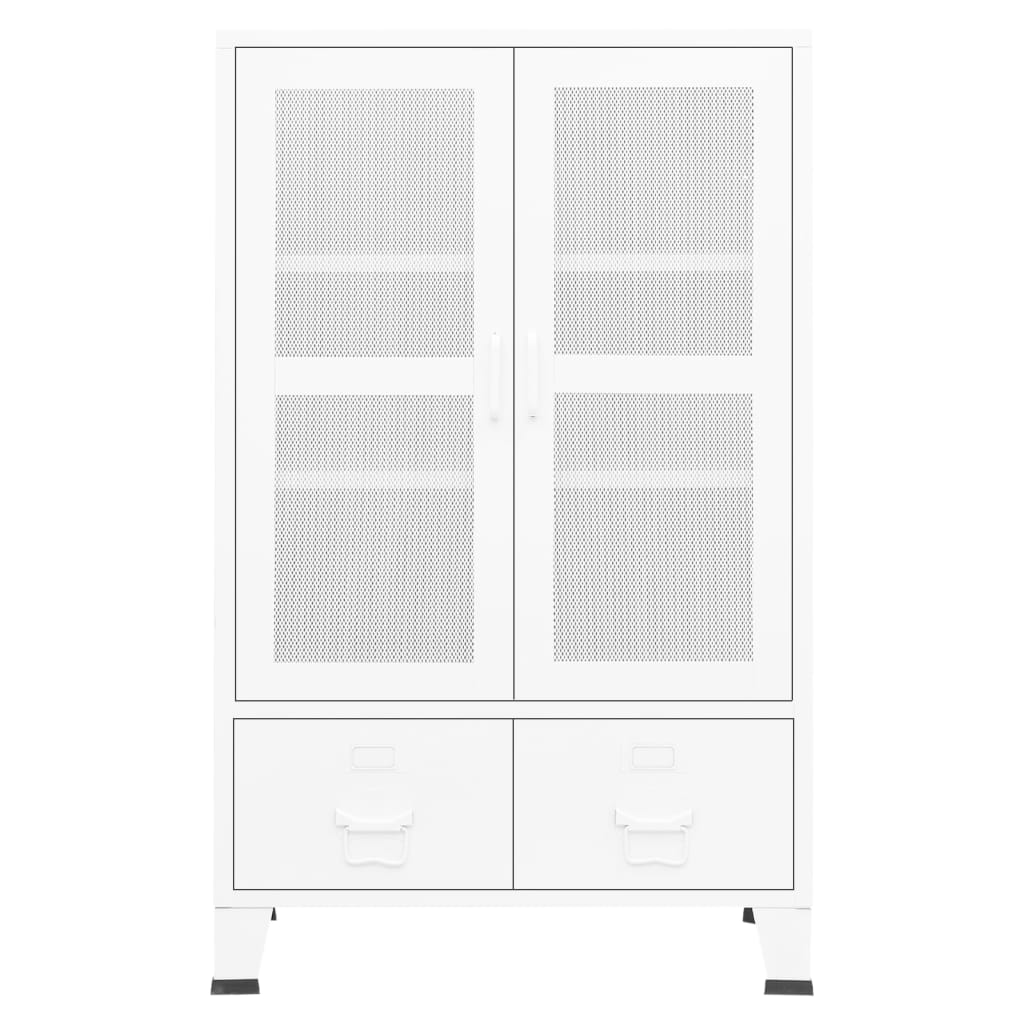 Αρχειοθήκη Βιομηχανικού Στιλ Λευκή 70 x 40 x 115 εκ. Ατσάλινη