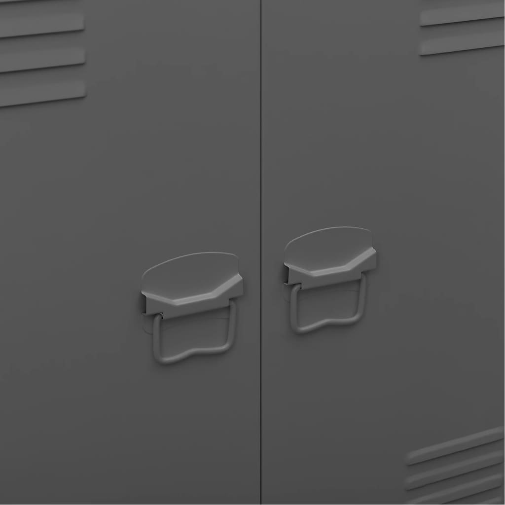 Αρχειοθήκη Βιομηχανικού Στιλ Ανθρακί 90 x 40 x 100 εκ. Ατσάλινη - Pakobazaar