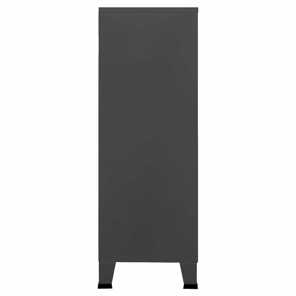 Αρχειοθήκη Βιομηχανικού Στιλ Ανθρακί 75 x 40 x 115 εκ. Ατσάλινη