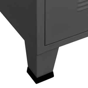 Αρχειοθήκη Βιομηχανικού Στιλ Ανθρακί 75 x 40 x 115 εκ. Ατσάλινη