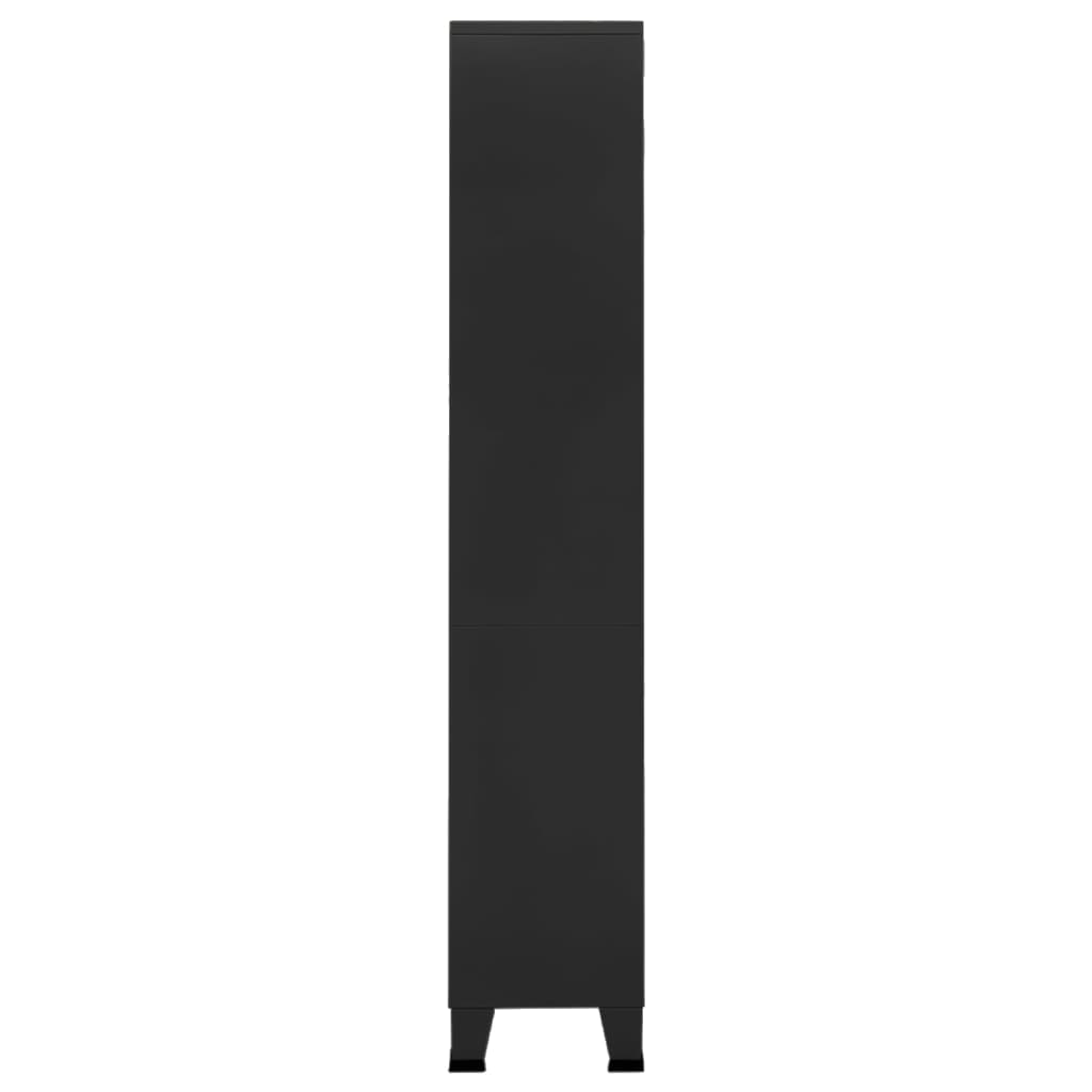 Βιομηχανική Βιβλιοθήκη Μαύρη 80 x 32 x 180 εκ. Ατσάλινη