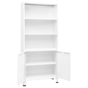 Βιομηχανική Βιβλιοθήκη Λευκή 80 x 32 x 180 εκ. Ατσάλινη