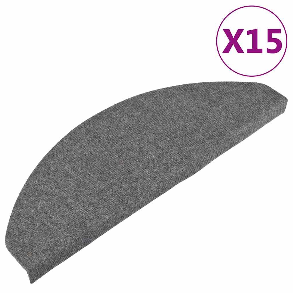 Πατάκια Σκάλας Αυτοκόλλητα 15 τεμ. Γκρι 65x22,5x3,5 εκ. - PAKOBAZAAR