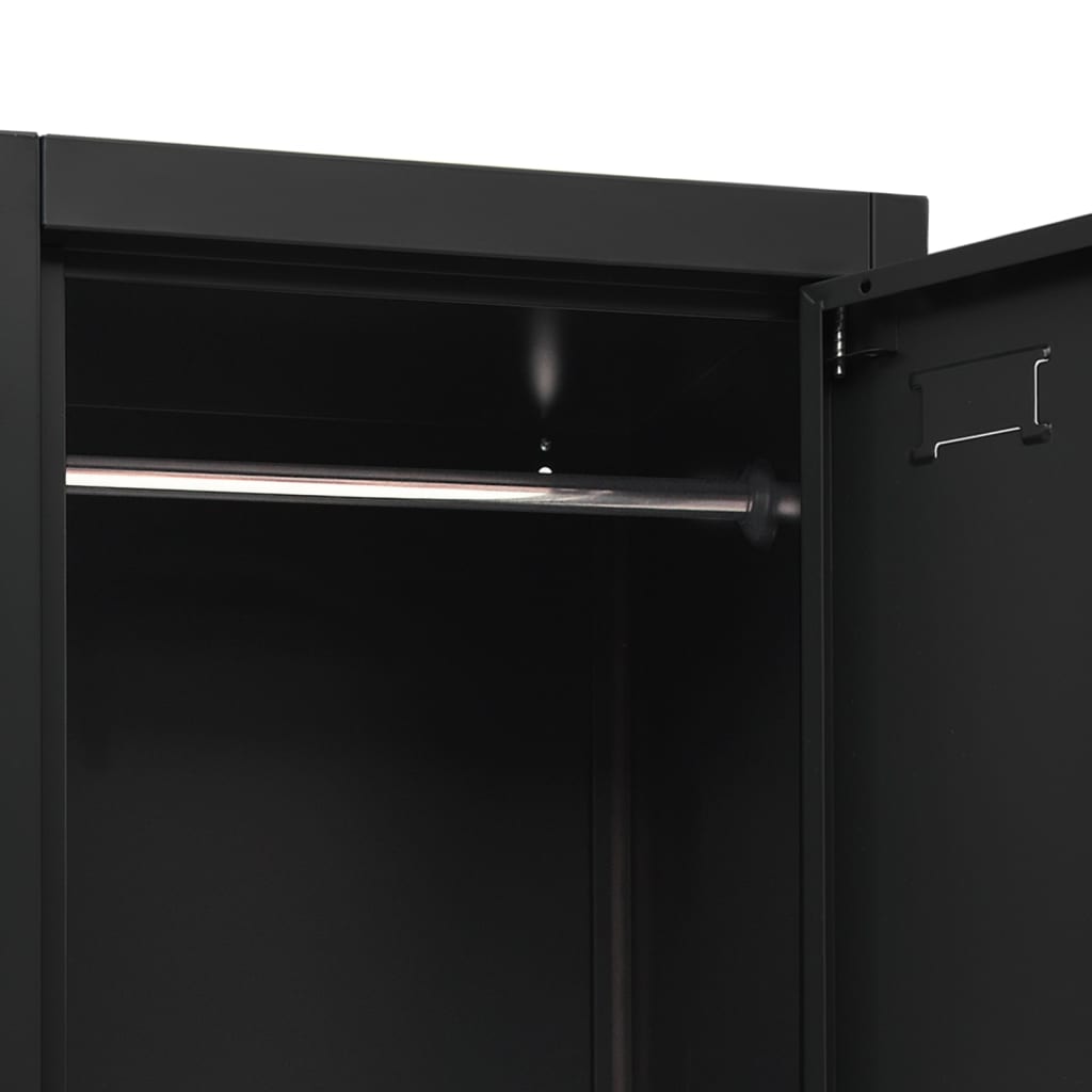 Φοριαμός Μαύρος 38 x 45 x 180 εκ. Ατσάλινος