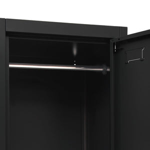Φοριαμός Μαύρος 38 x 45 x 180 εκ. Ατσάλινος