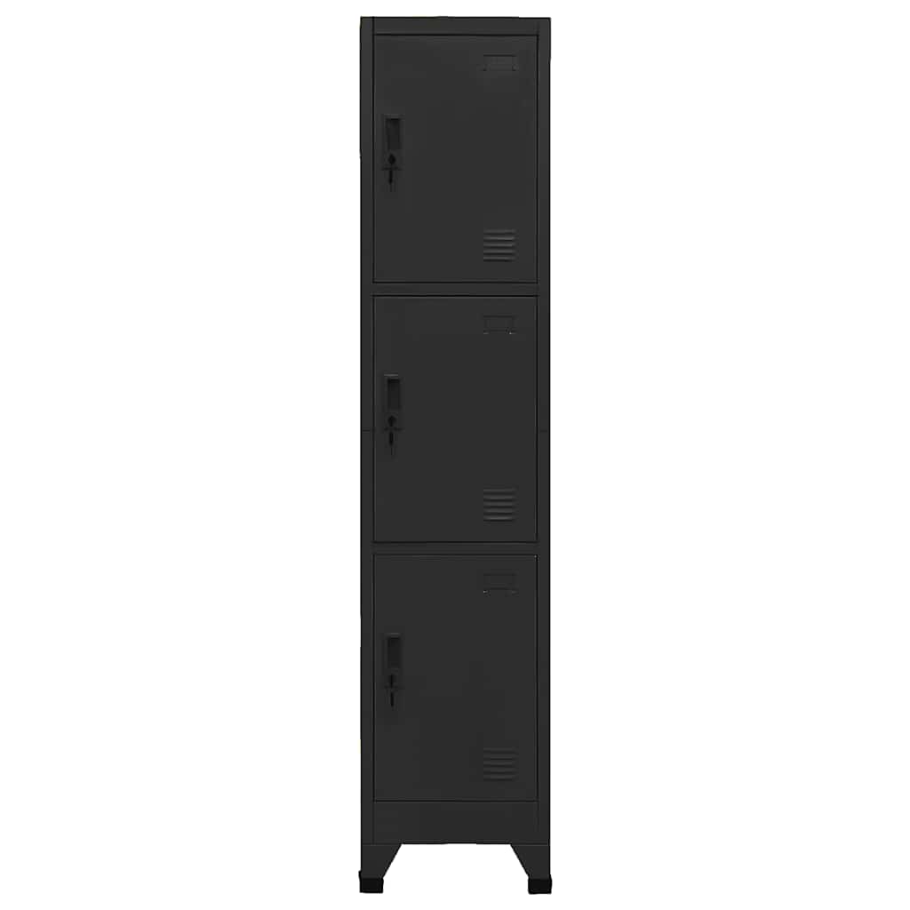 Φοριαμός Μαύρος 38 x 45 x 180 εκ. Ατσάλινος