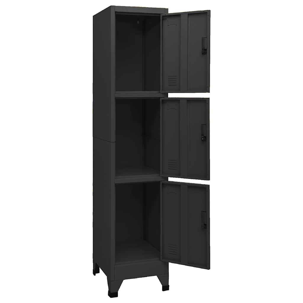 Φοριαμός Μαύρος 38 x 45 x 180 εκ. Ατσάλινος