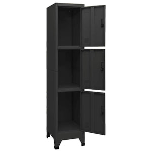 Φοριαμός Μαύρος 38 x 45 x 180 εκ. Ατσάλινος