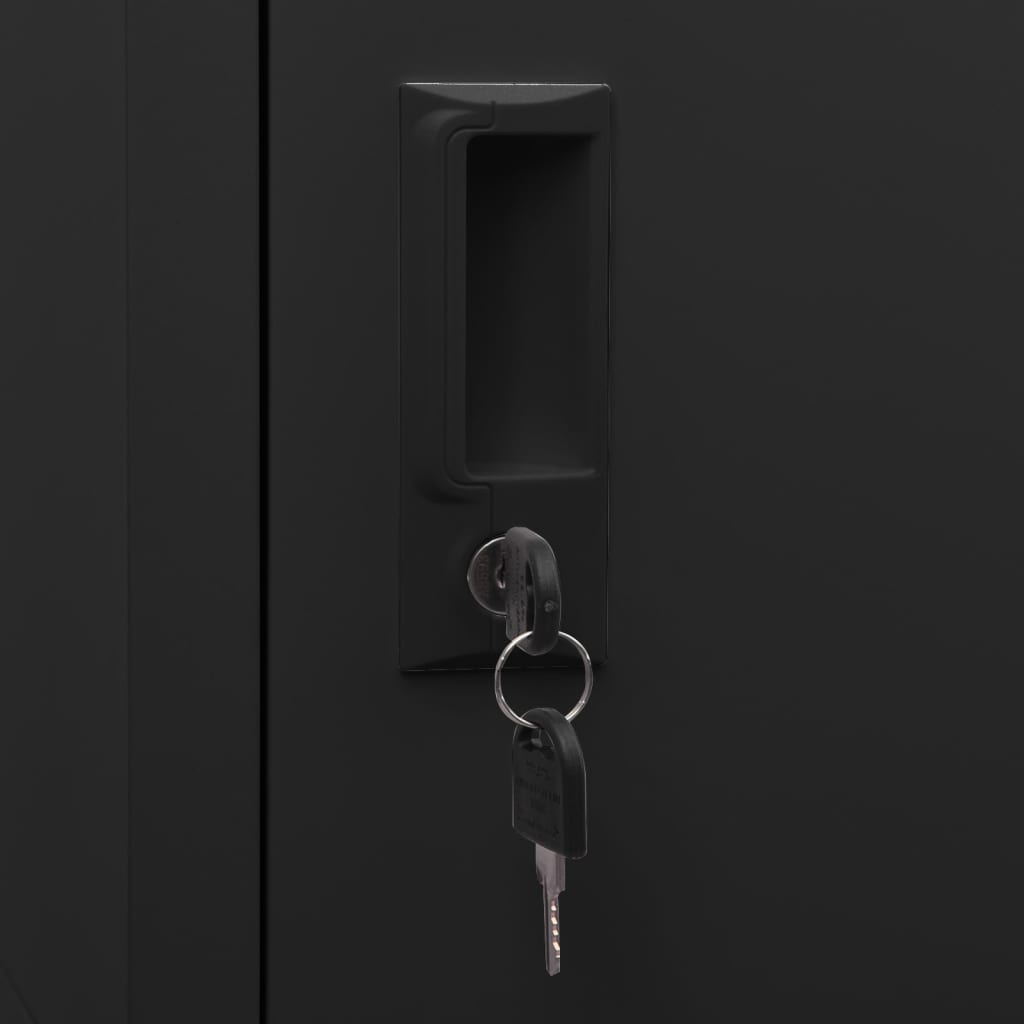 Φοριαμός Μαύρος 38 x 45 x 180 εκ. Ατσάλινος