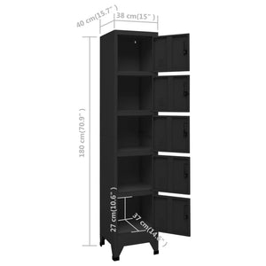 Φοριαμός Μαύρος 38 x 40 x 180 εκ. Ατσάλινος