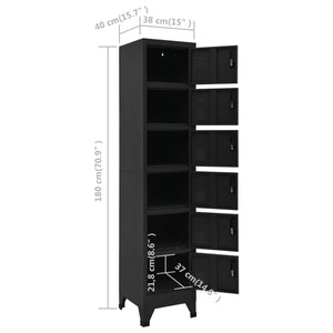 Φοριαμός Μαύρος 38 x 40 x 180 εκ. Ατσάλινος - Pakobazaar